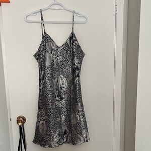 Chic Animal Print and Flower Slip Dress